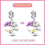 S925 Silver Colorful Luminous Twelve Constellation Pendant - EX-STOCK Canada