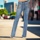 Women's Rhinestone Embellished Bootcut Jeans with Angel Wing Cross Back Pocket & Sequined Detail EX-STOCK Canada 