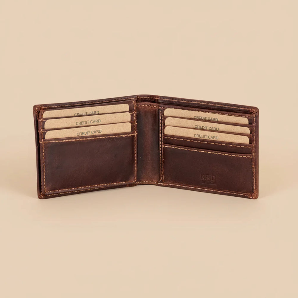 Greenwood Men's Leather Bifold Wallet. Premium RFID Protection Wallet with Flip Compartment EX-STOCK Canada 