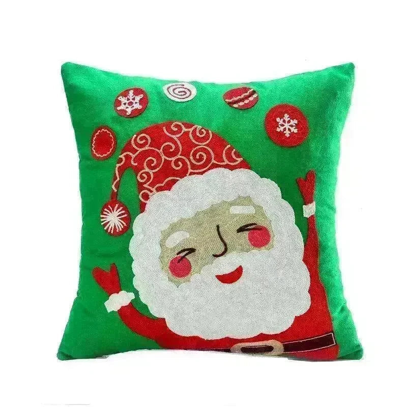 Santa Claus Tree Snowman Sofa Cushion Cover Pillow Case - EX-STOCK CANADA