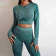 Seamless Yoga Pants Sports Gym Fitness Leggings Or Long Sleeve Tops Outfit - EX-STOCK CANADA