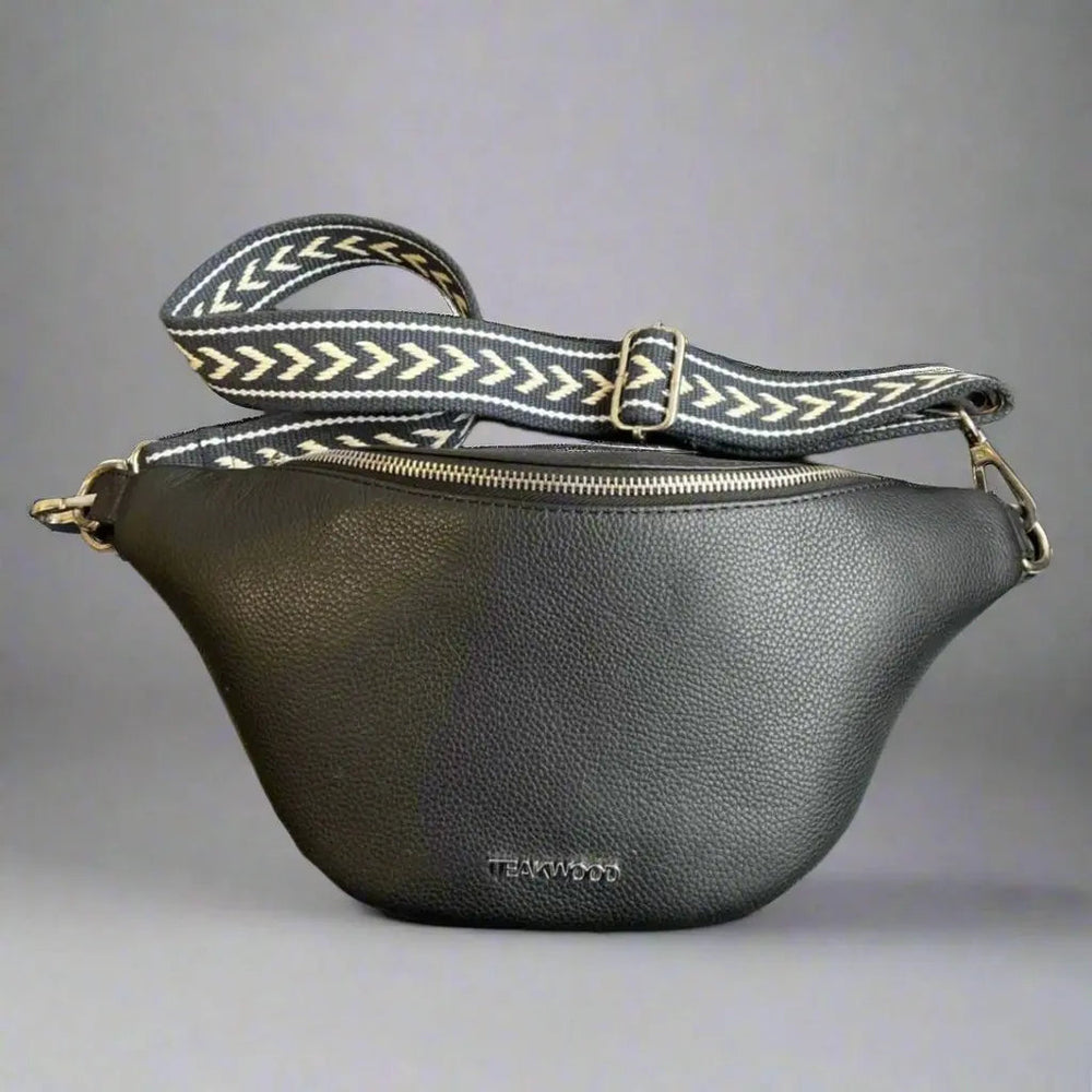 حقيبة خصر من جلد الغنم بحزام مزخرفEX-STOCK Canada 