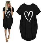 Short Sleeve Dress Valentine's Day Heart Print - EX-STOCK CANADA