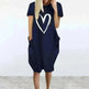 Short Sleeve Dress Valentine's Day Heart Print - EX-STOCK CANADA