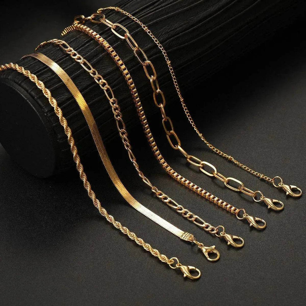 Simple Metal Multi-layer Bracelet Six-piece Set - EX-STOCK Canada