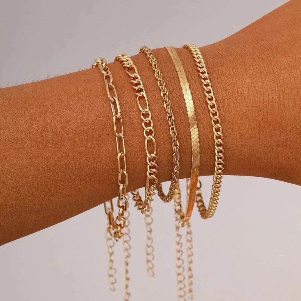 Simple Metal Multi-layer Bracelet Six-piece Set - EX-STOCK Canada
