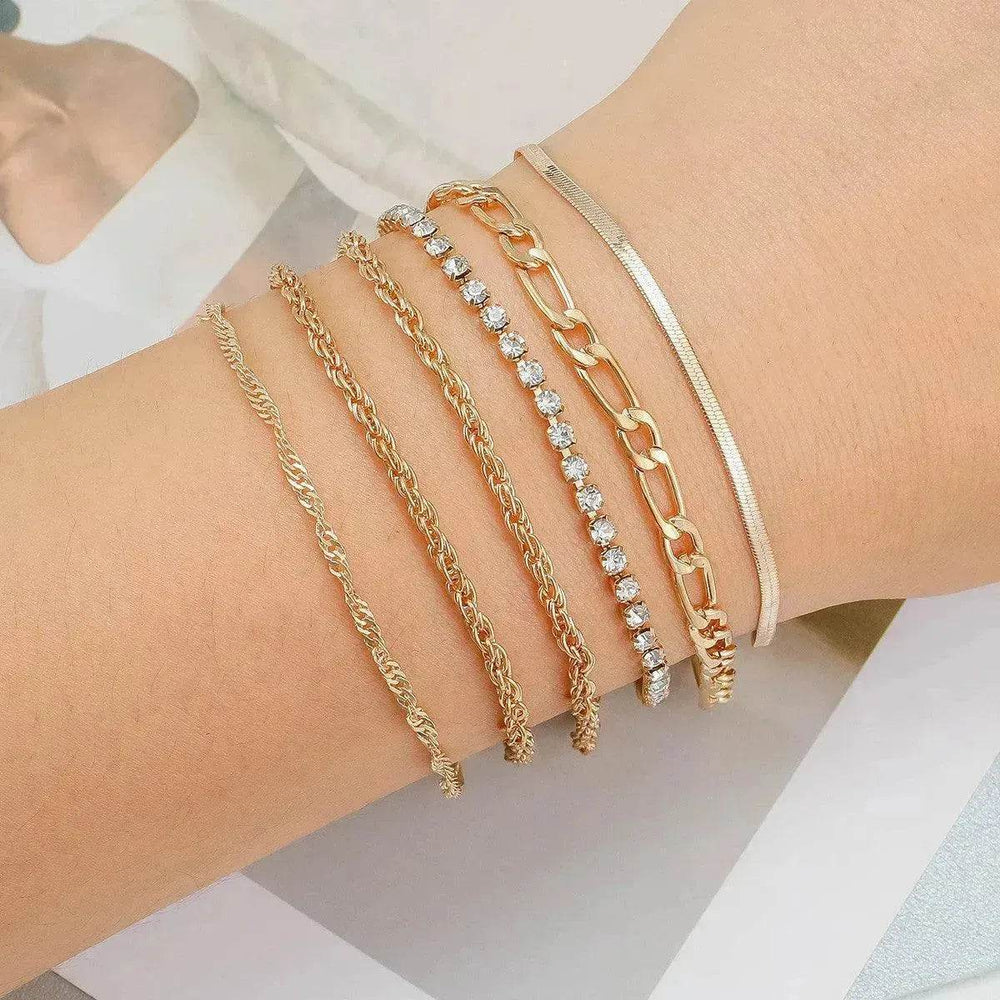 Simple Metal Multi-layer Bracelet Six-piece Set - EX-STOCK Canada