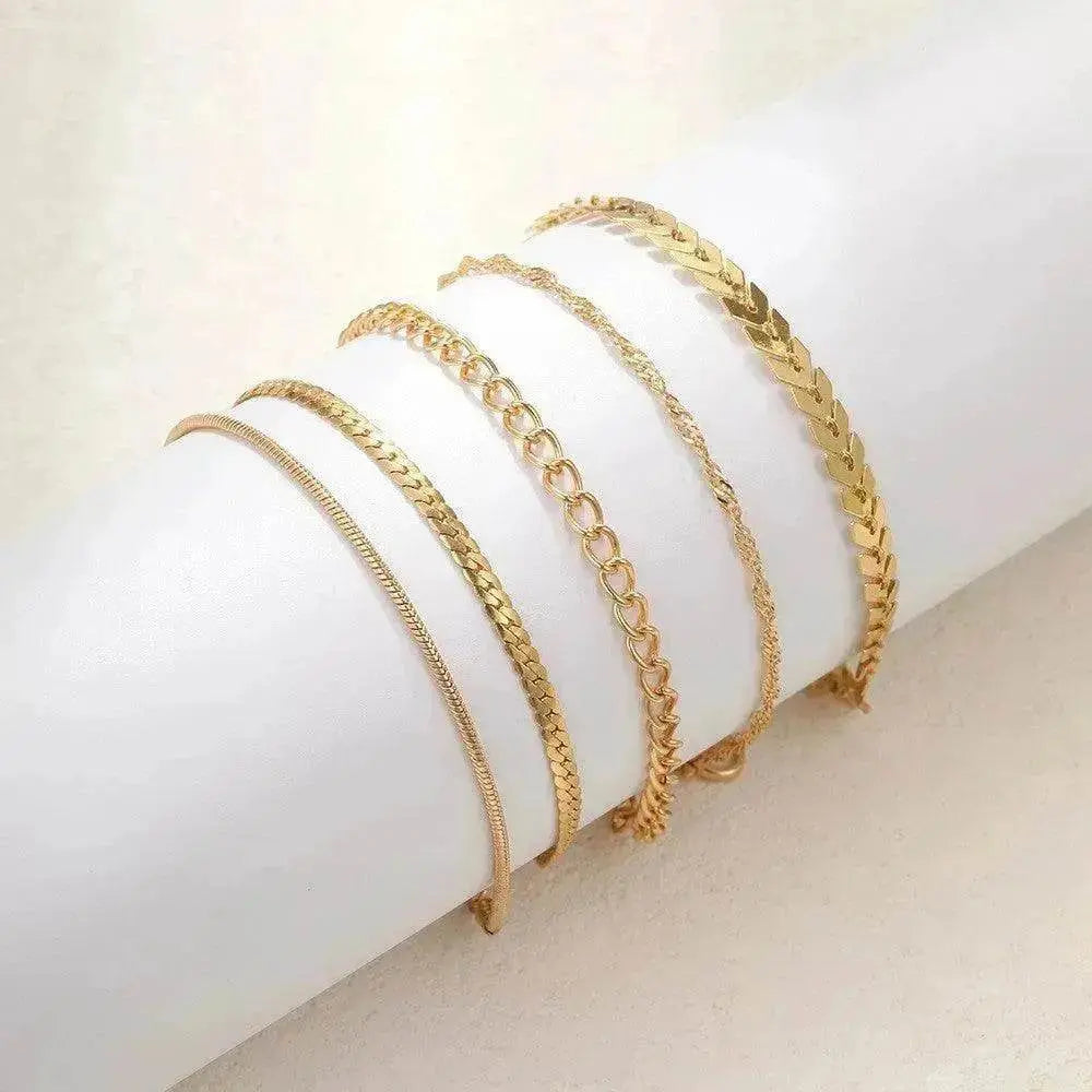 Simple Metal Multi-layer Bracelet Six-piece Set - EX-STOCK Canada