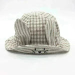 Small Fine Grid Love Rabbit Ears Basin Fisherman Baby Hat - EX-STOCK CANADA