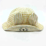 Small Fine Grid Love Rabbit Ears Basin Fisherman Baby Hat - EX-STOCK CANADA