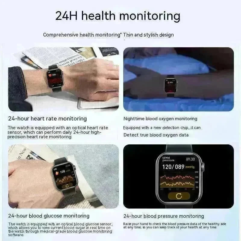 Smart Bluetooth Calling Heart Rate Body Temperature Voice Assistant Smart Bracelet Sports Watch - EX-STOCK CANADA