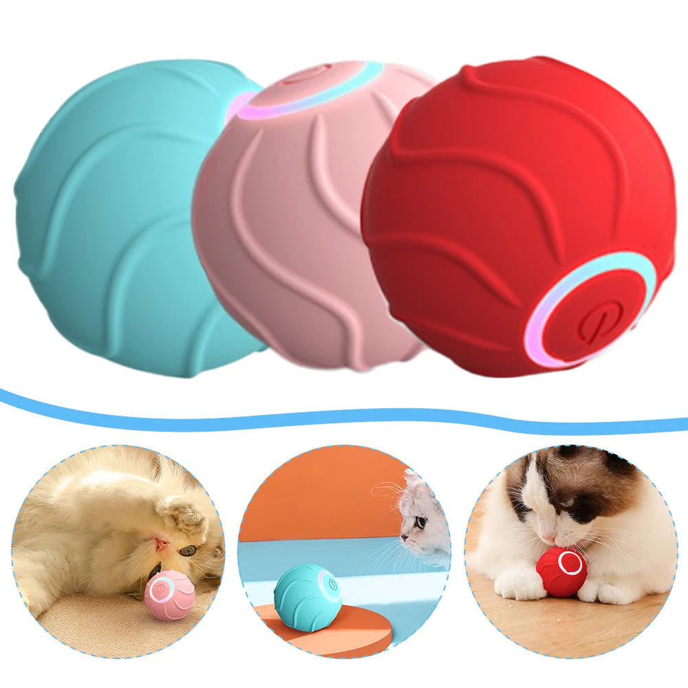 Smart Cat Toys Rolling Ball Pet Cat Owner Interactive Pets Toys Automatic Bouncing Ball USB Self Hi Teasing Kittens Jumping Ball EX-STOCK Canada 