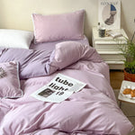 Solid Color Four Piece Lace Edge Duvet Cover EX-STOCK Canada 