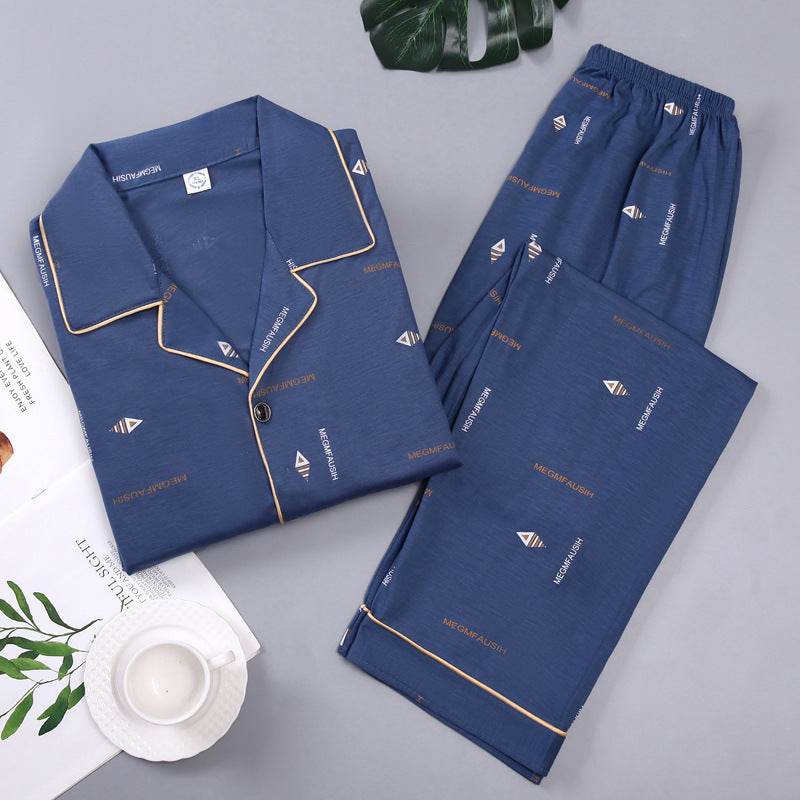 Spring And Autumn Loose Men's Pajamas Suit  EX-STOCK CANADA