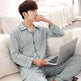 Spring And Autumn Loose Men's Pajamas Suit  EX-STOCK CANADA