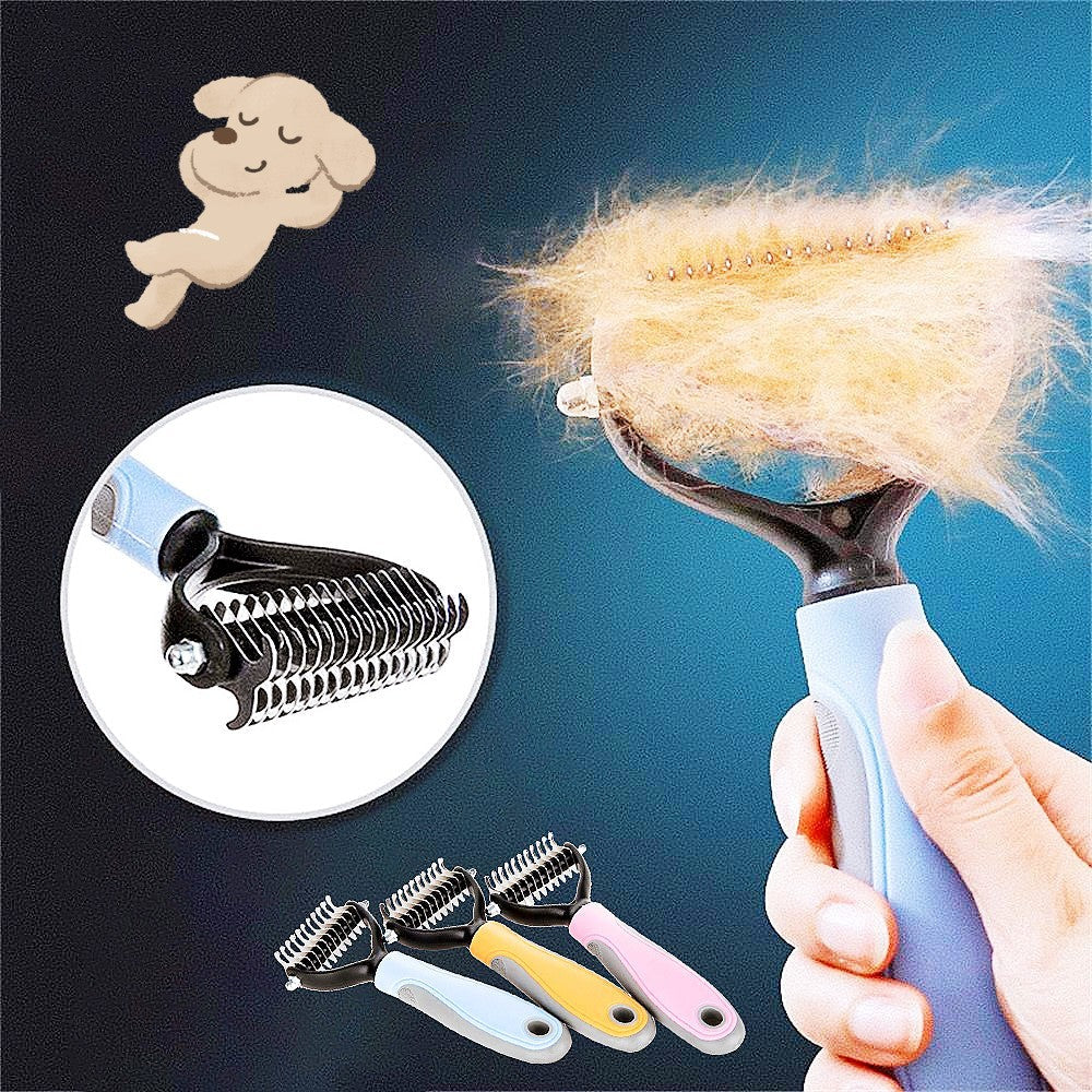 Stainless Double-sided Pet Brush Hair Removal Comb Grooming Dematting Dog Grooming Shedding Tools EX-STOCK Canada 
