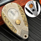 Stainless Steel Blade Solid Brass Engraved Double-edged Cigar Cutter - EX-STOCK Canada