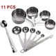 Stainless Steel Measuring Cup & Spoon Set, Stackable Spoons - EX-STOCK CANADA