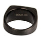 SteelTime Men's Black Stainless Steel Signet RIng with Stone Detail EX-STOCK Canada 