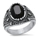SteelTime Men's Stainless Steel Gothic Simulated Black Diamond Ring EX-STOCK Canada 