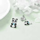 Sterling 925 Silver Panda Stud Ear Jacket Front Back Earrings - EX-STOCK CANADA