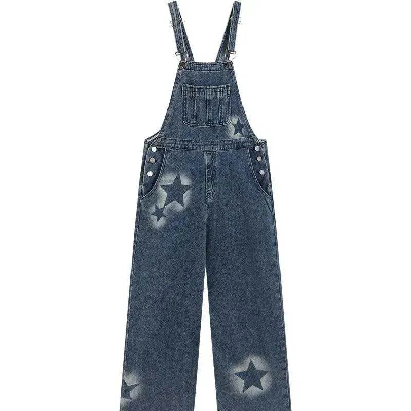 Straight Leg Wide Leg Denim Strap Pants - EX-STOCK Canada