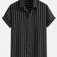 Striped Digital Printing Men's Short-sleeved Shirt - EX-STOCK Canada