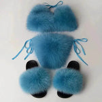 Summer New Underwear Fox Fur Solid Color Split - EX-STOCK Canada