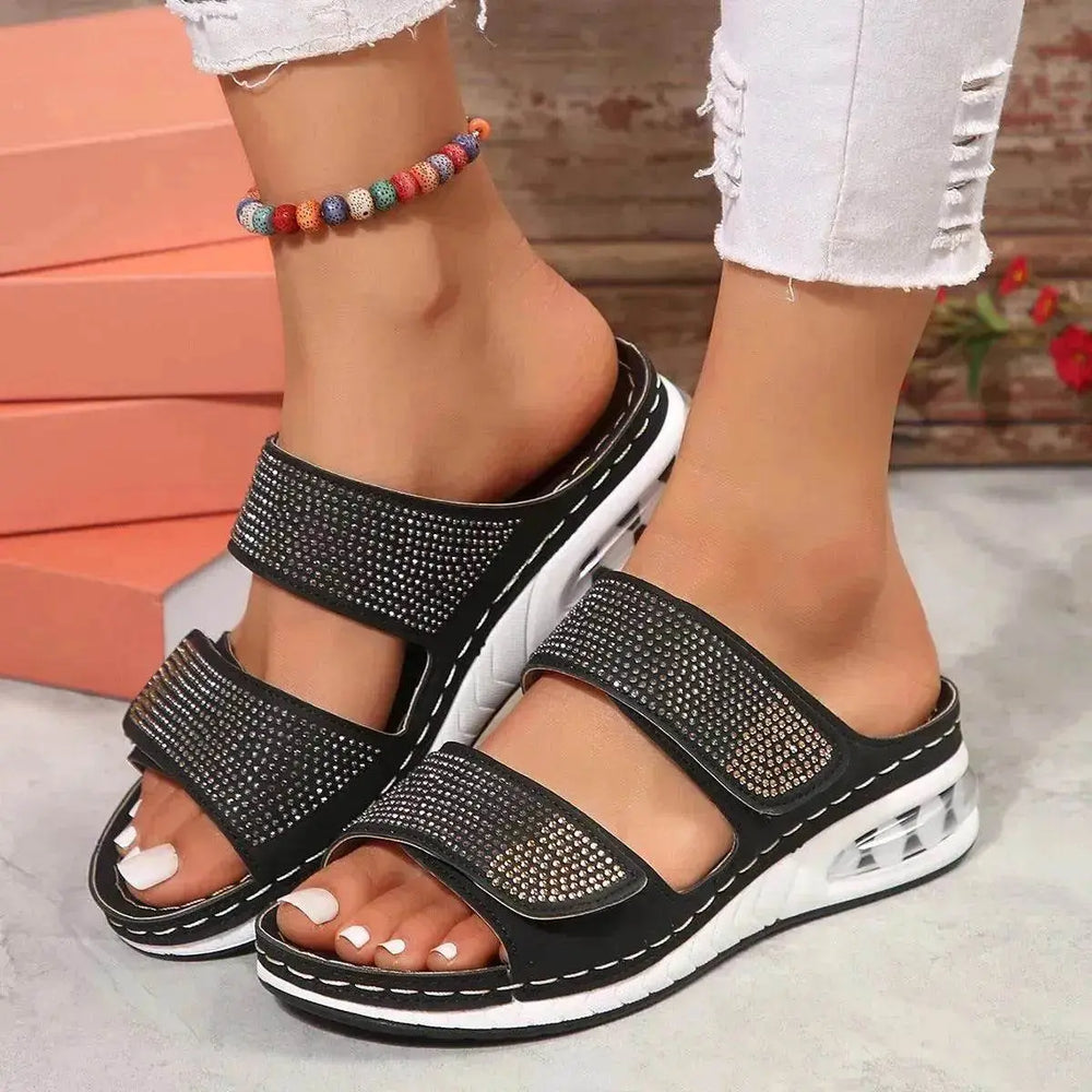 Summer Rhinestone Sandals: Non-slip, Chic & Casual - EX-STOCK Canada