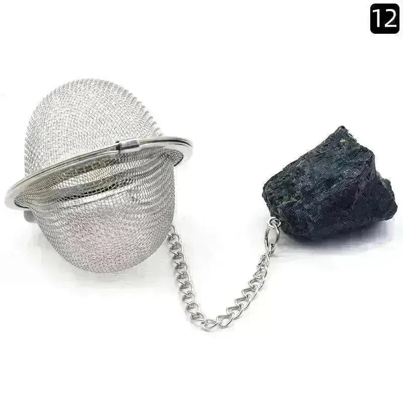 Tea Filter Natural Raw Gemstone Filter Ball Stew Ingredients Ball Stainless Steel - EX-STOCK CANADA