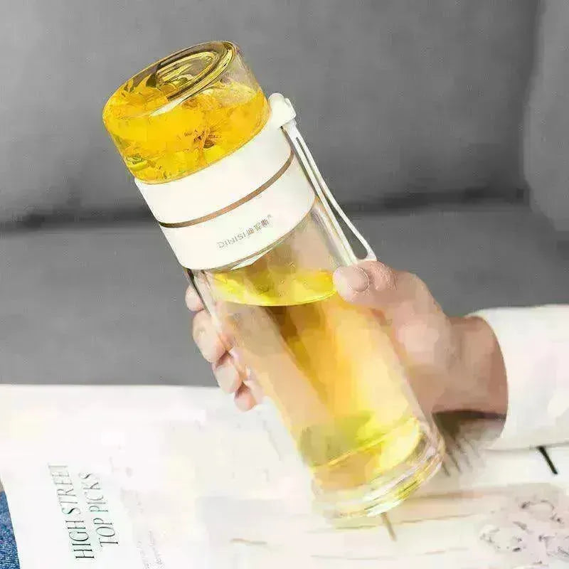 Tea Infuser Filter Separation Double Wall Glass Bottle - EX-STOCK CANADA