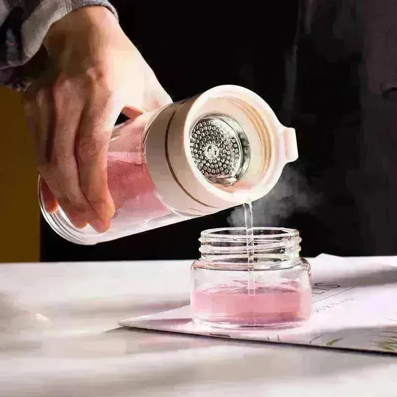 Tea Infuser Filter Separation Double Wall Glass Bottle - EX-STOCK CANADA