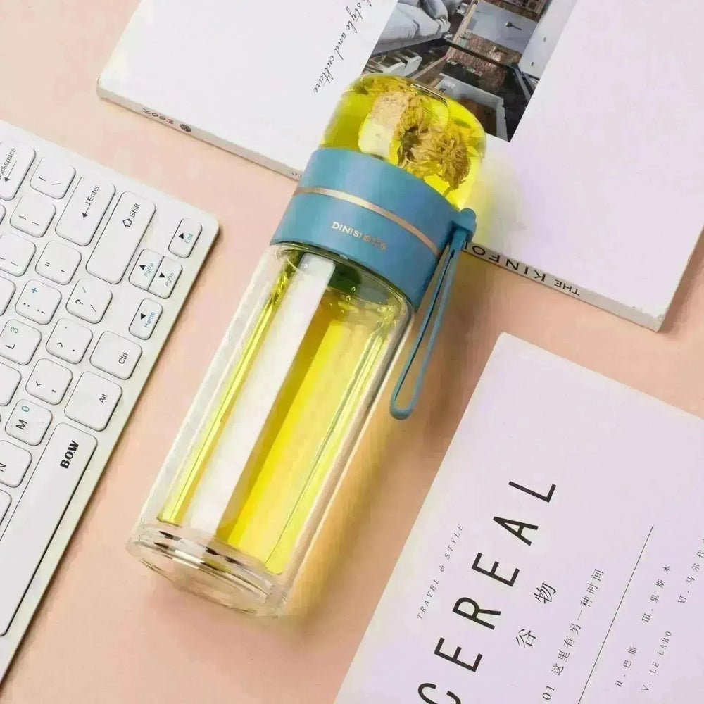 Tea Infuser Filter Separation Double Wall Glass Bottle - EX-STOCK CANADA