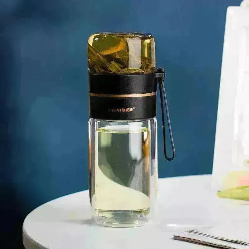 Tea Infuser Filter Separation Double Wall Glass Bottle - EX-STOCK CANADA