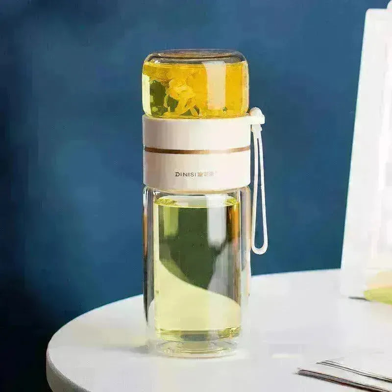 Tea Infuser Filter Separation Double Wall Glass Bottle - EX-STOCK CANADA