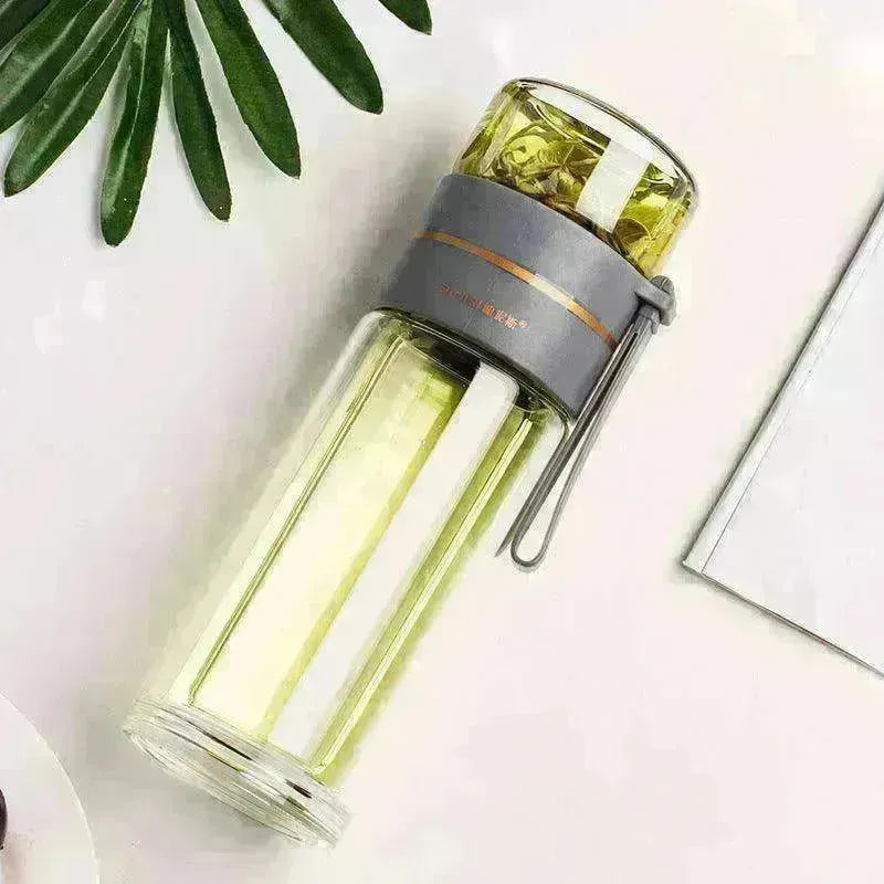 Tea Infuser Filter Separation Double Wall Glass Bottle - EX-STOCK CANADA