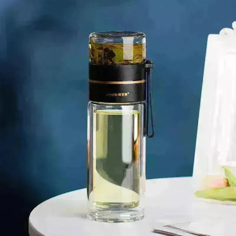 Tea Infuser Filter Separation Double Wall Glass Bottle - EX-STOCK CANADA