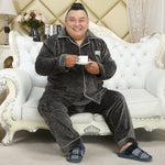 Thickened lapel long sleeve men's pajamas  EX-STOCK CANADA
