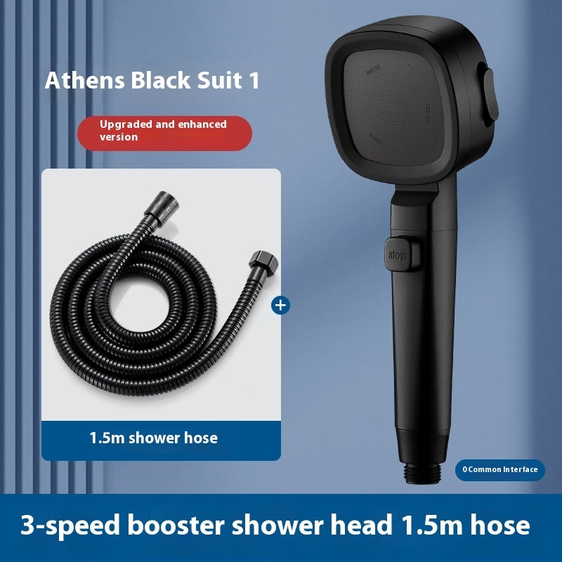 Three-speed Filter Supercharged Square Shower Head Handheld Nozzle EX-STOCK Canada 