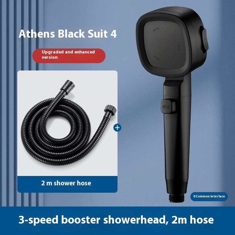 Three-speed Filter Supercharged Square Shower Head Handheld Nozzle EX-STOCK Canada 