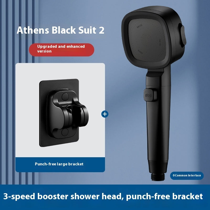 Three-speed Filter Supercharged Square Shower Head Handheld Nozzle EX-STOCK Canada 