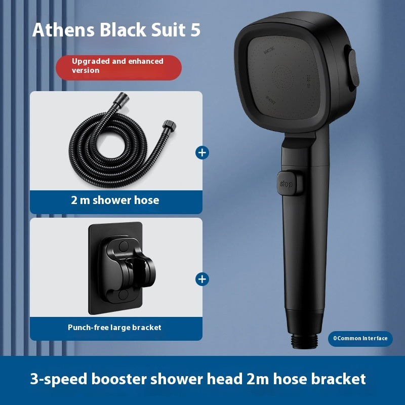 Three-speed Filter Supercharged Square Shower Head Handheld Nozzle EX-STOCK Canada 