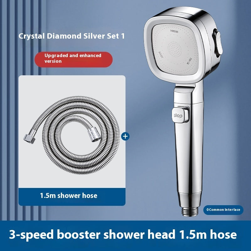 Three-speed Filter Supercharged Square Shower Head Handheld Nozzle EX-STOCK Canada 