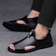 Toed First Layer Cowhide Sandals Men's Bag Heel Side Empty Leather Beach Non-slip Wear-resistant  EX-STOCK CANADA