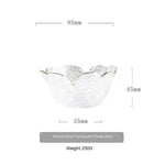 Traditional Japanese Style Hammer Pattern Petal Glass Bowl Set - EX-STOCK CANADA