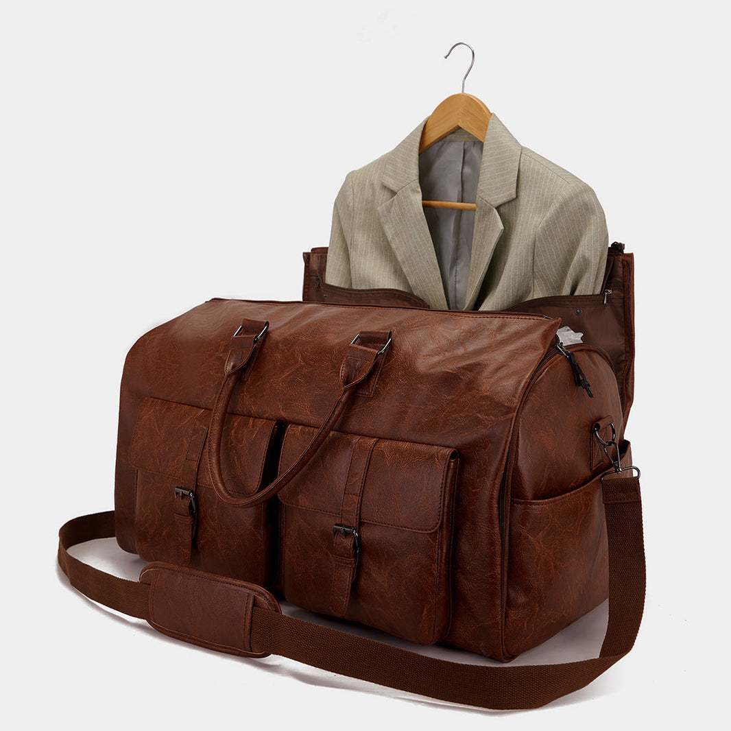 Travel Convenient Portable Garment Bag PU Leather Luggage Bag EX-STOCK Canada 
