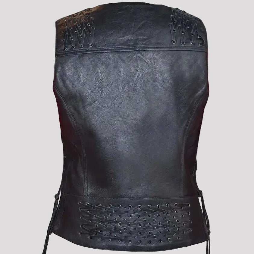 Unik International Women's Eyelet Laced 2 Pocket Vest 