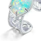 Unique and Simple Geometric Opal S925 Sterling Silver Ring - EX-STOCK CANADA
