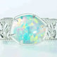 Unique and Simple Geometric Opal S925 Sterling Silver Ring - EX-STOCK CANADA