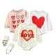 Unisex Baby's Valentine's Day Three Series Of Love Long-sleeved Triangle Rompers - EX-STOCK CANADA
